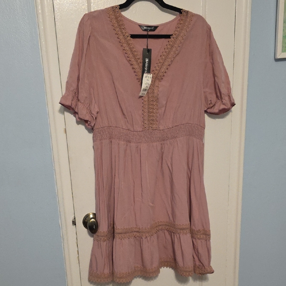 Pink Ruffled Smocked Sundress